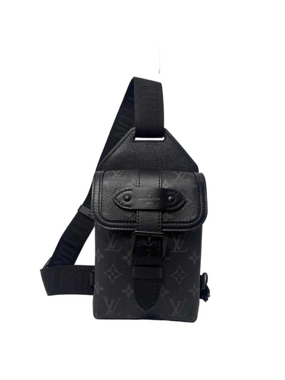 Louis Vuitton Monogram Eclipse Saumur Sling Bag Black
